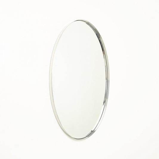 Global Views Elongated Small Oval Nickel Mirror