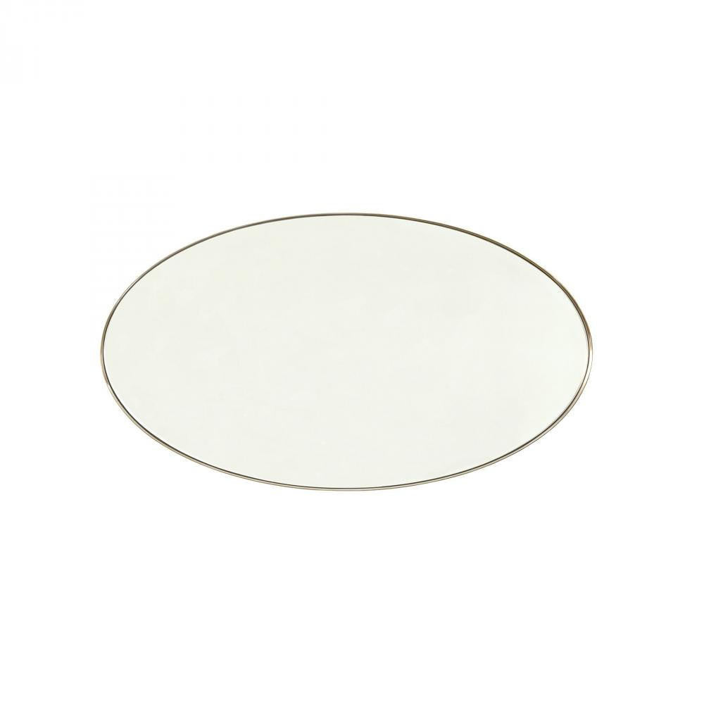 Global Views Elongated Small Oval Nickel Mirror