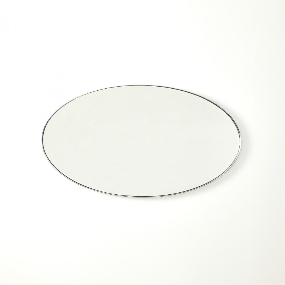 Global Views Elongated Small Oval Nickel Mirror