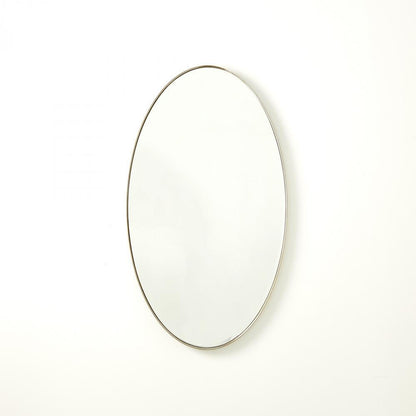 Global Views Elongated Small Oval Nickel Mirror