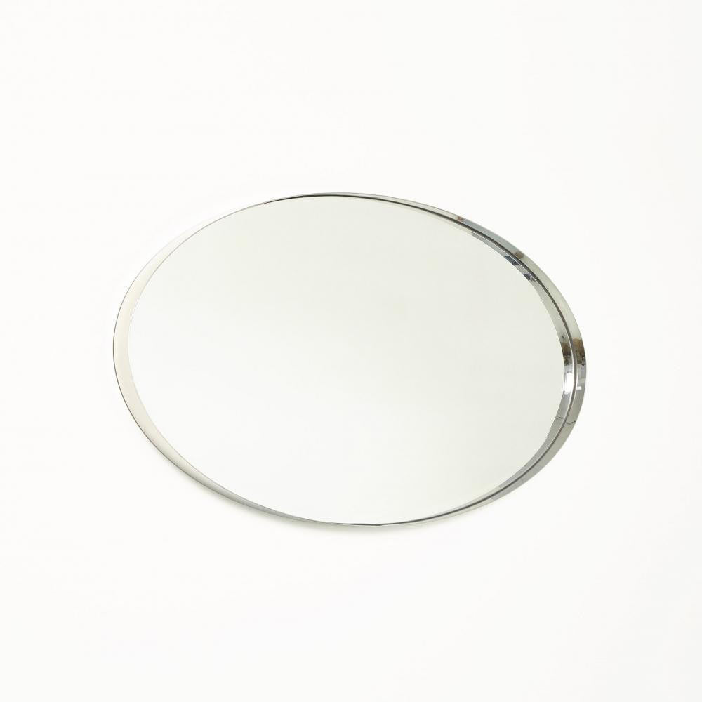 Global Views Elongated Small Oval Nickel Mirror