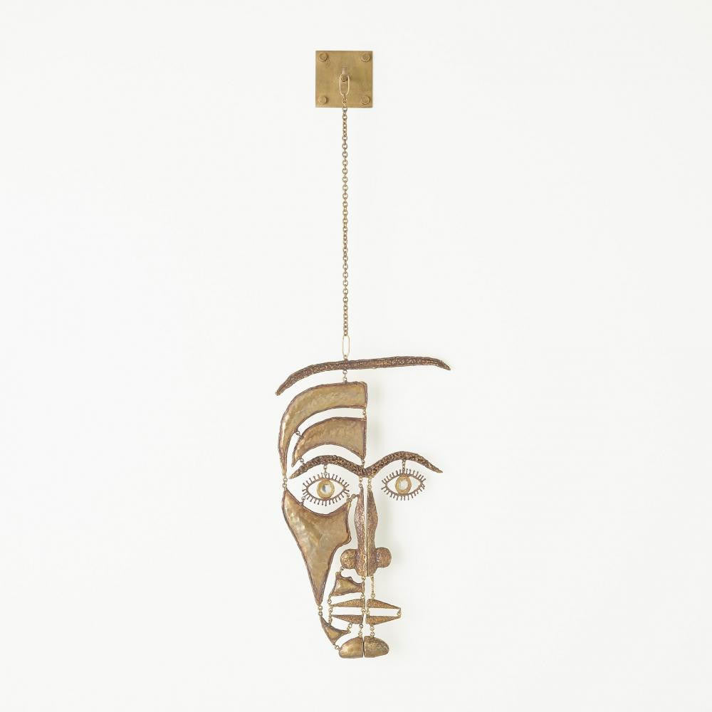 Global Views Face Mobile Stainless Steel Brass Hanging Sculpture
