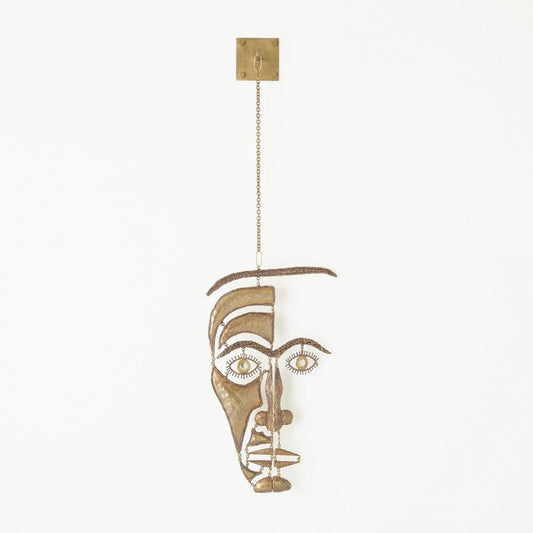 Global Views Face Mobile Stainless Steel Brass Hanging Sculpture