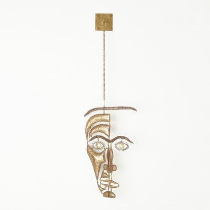 Global Views Face Mobile Stainless Steel Brass Hanging Sculpture