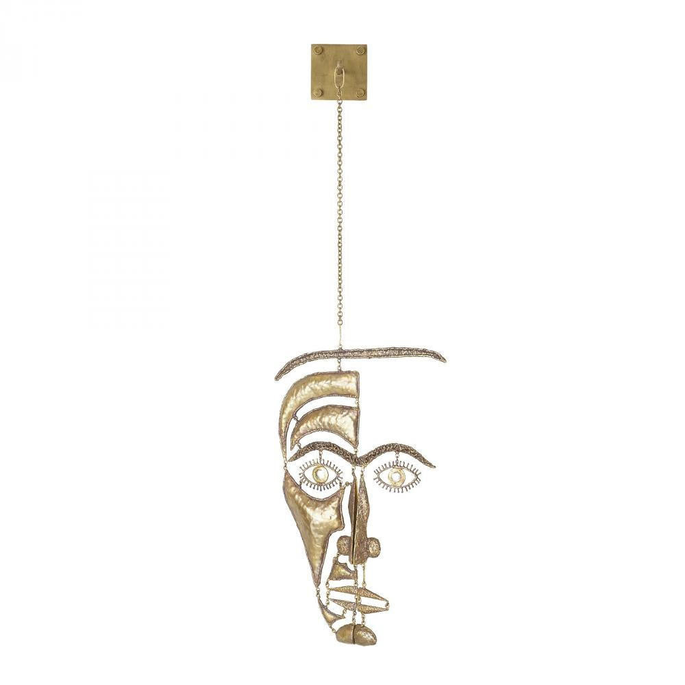 Global Views Face Mobile Stainless Steel Brass Hanging Sculpture