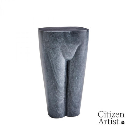 Global Views Femme Black Marble Stool