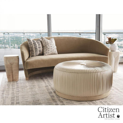 Global Views Femme White Marble Stool