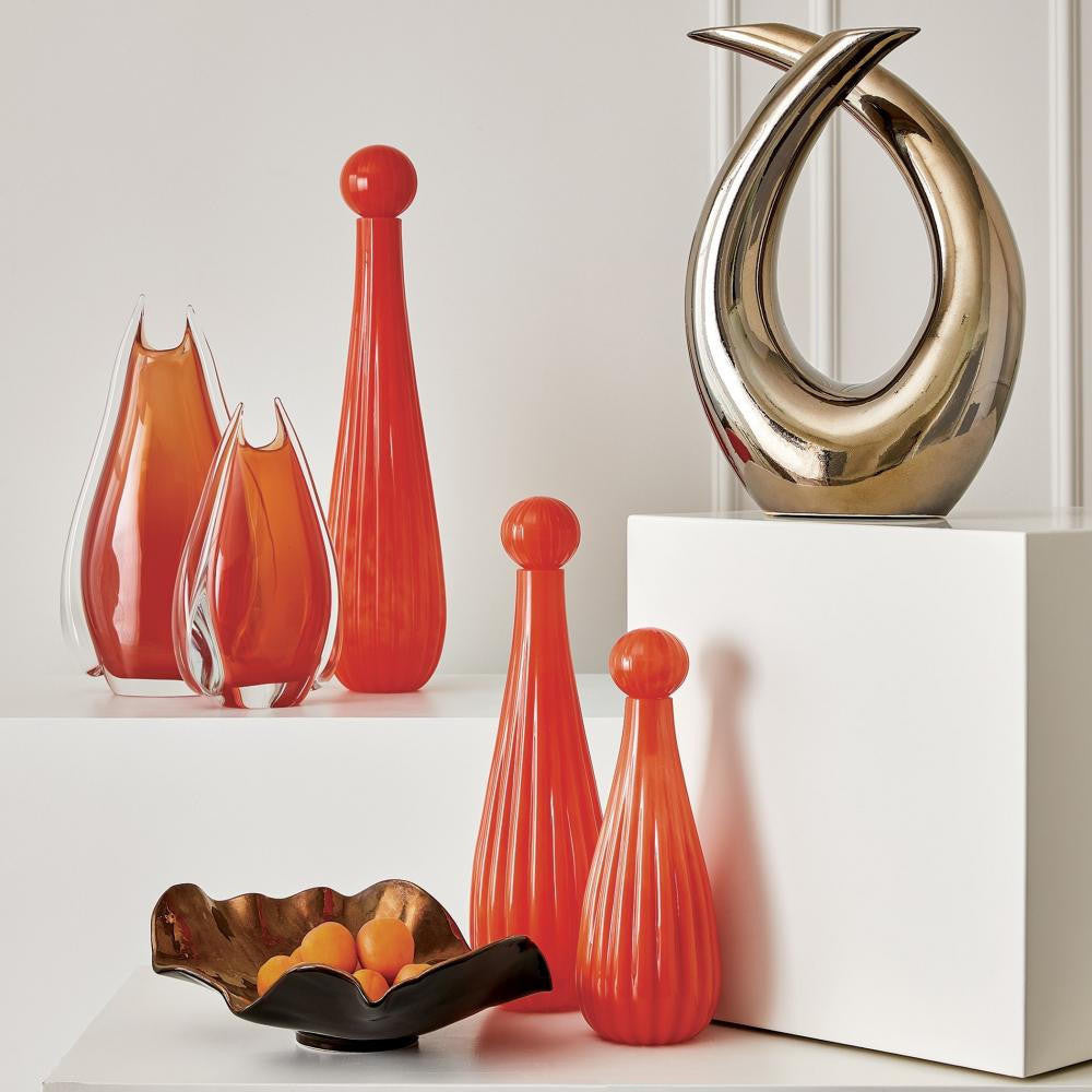 Global Views Fin Medium Cinnabar Vase