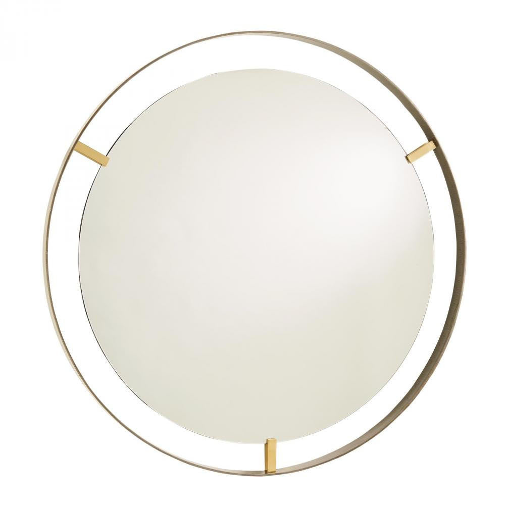 Global Views Floating Bronze Rim Mirror Brass Clips
