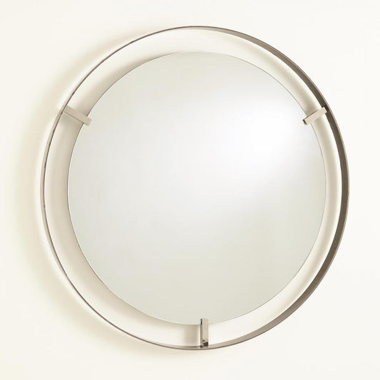 Global Views Floating Natural Iron Rim Mirror Nickel Clips