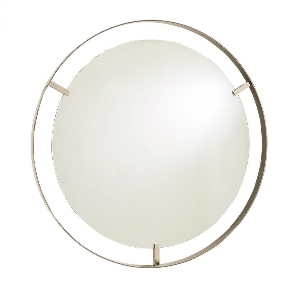 Global Views Floating Natural Iron Rim Mirror Nickel Clips