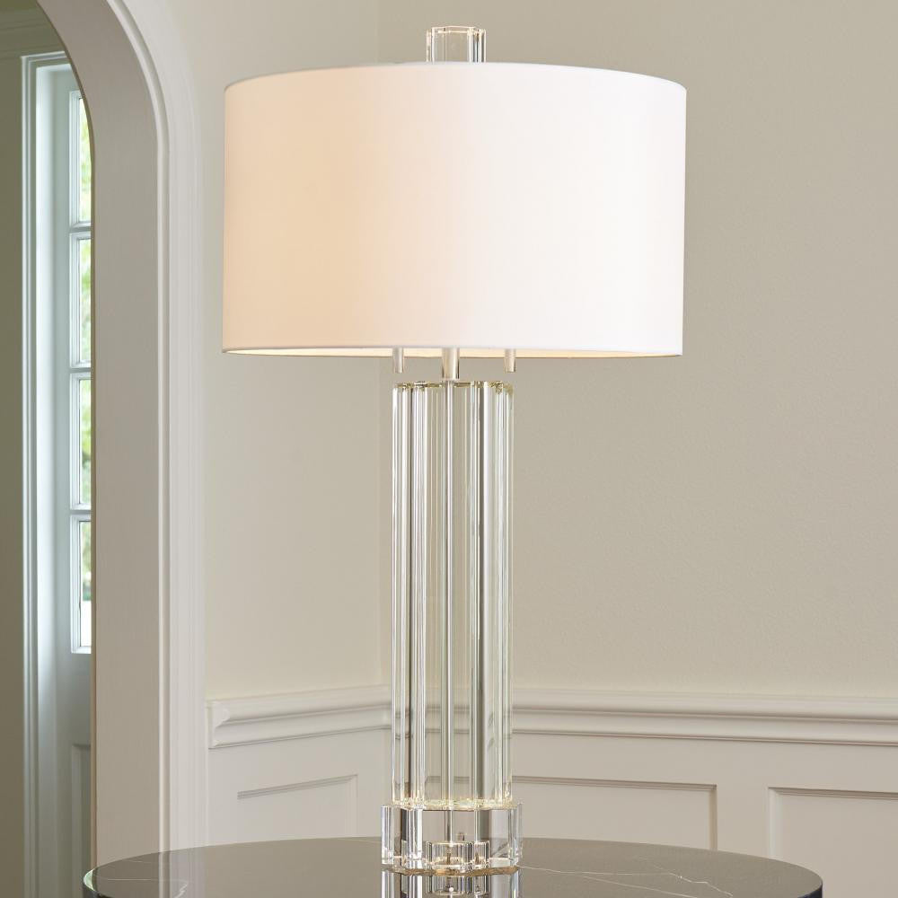 Global Views Fluted Crystal Column Table Lamp