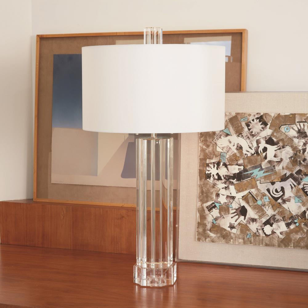 Global Views Fluted Crystal Column Table Lamp