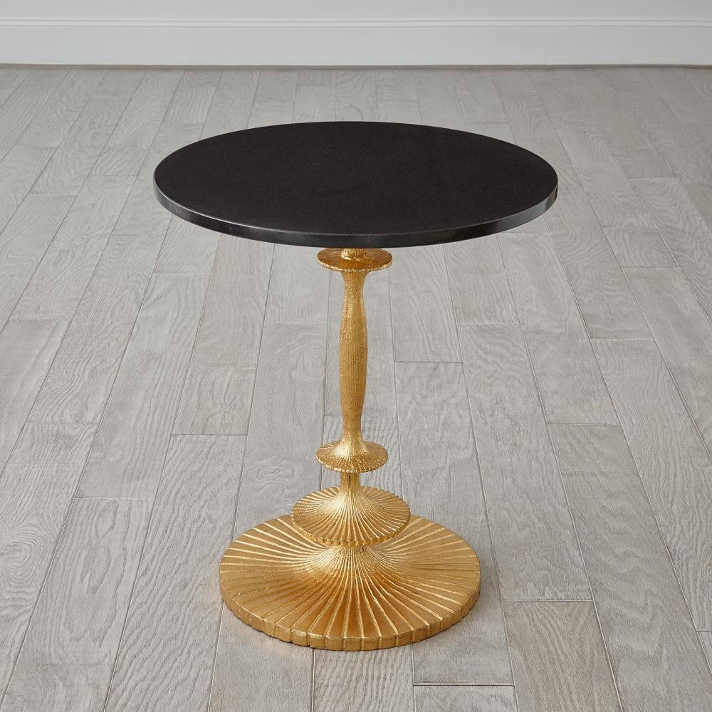 Global Views Fluted Gold Leaf Side Table