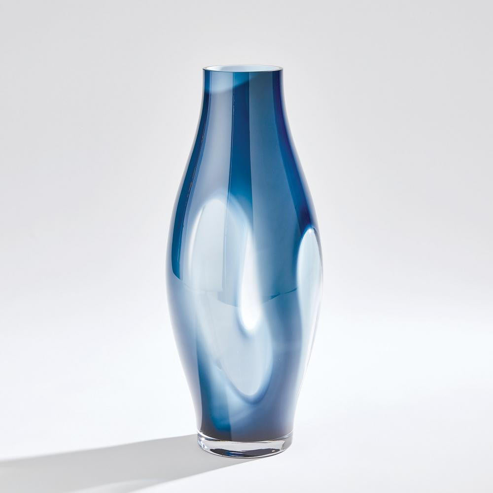Global Views Fly Through Large Night Blue Vase