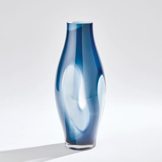 Global Views Fly Through Large Night Blue Vase