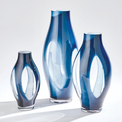 Global Views Fly Through Large Night Blue Vase