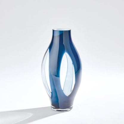 Global Views Fly Through Medium Night Blue Vase