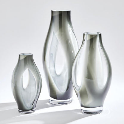Global Views Fly Through Small Gray Vase