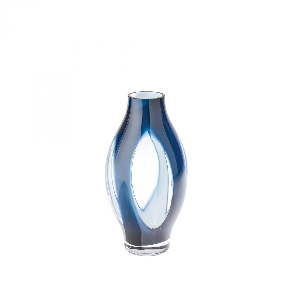 Global Views Fly Through Vase Small Night Blue