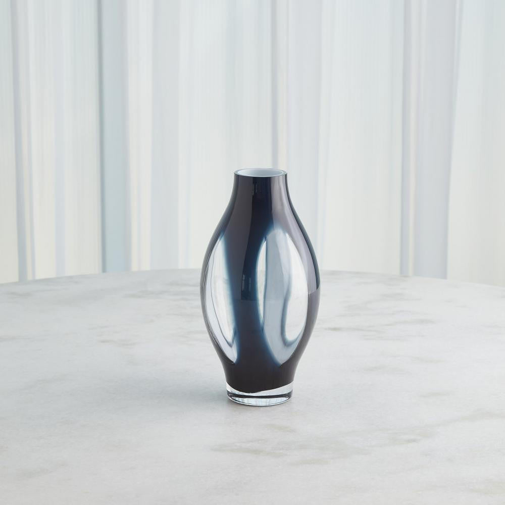 Global Views Fly Through Small Night Blue Vase