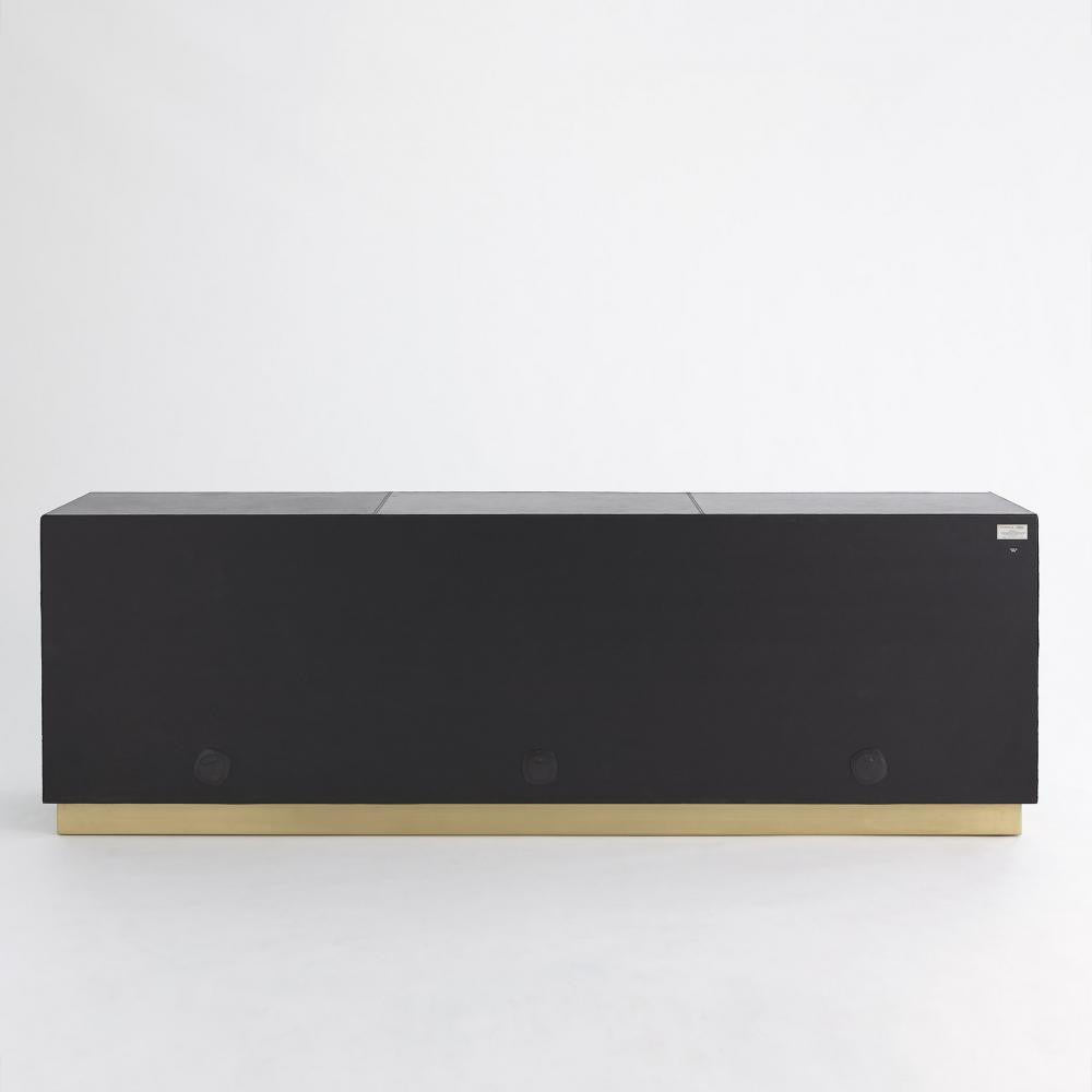 Global Views Forest Charcoal Leather Long Cabinet