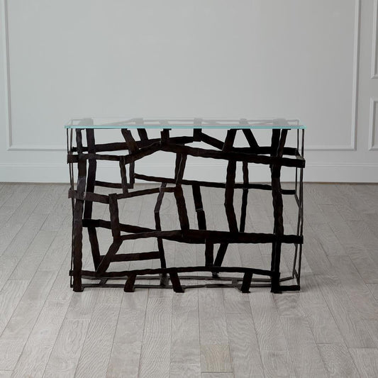 Global Views Fragments Blackened Iron Console