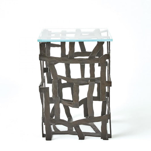 Global Views Fragments Blackened Iron End Table