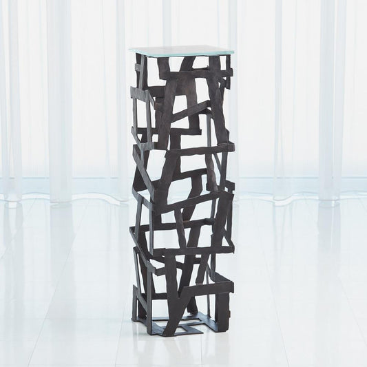 Global Views Fragments Blackened Iron Pedestal
