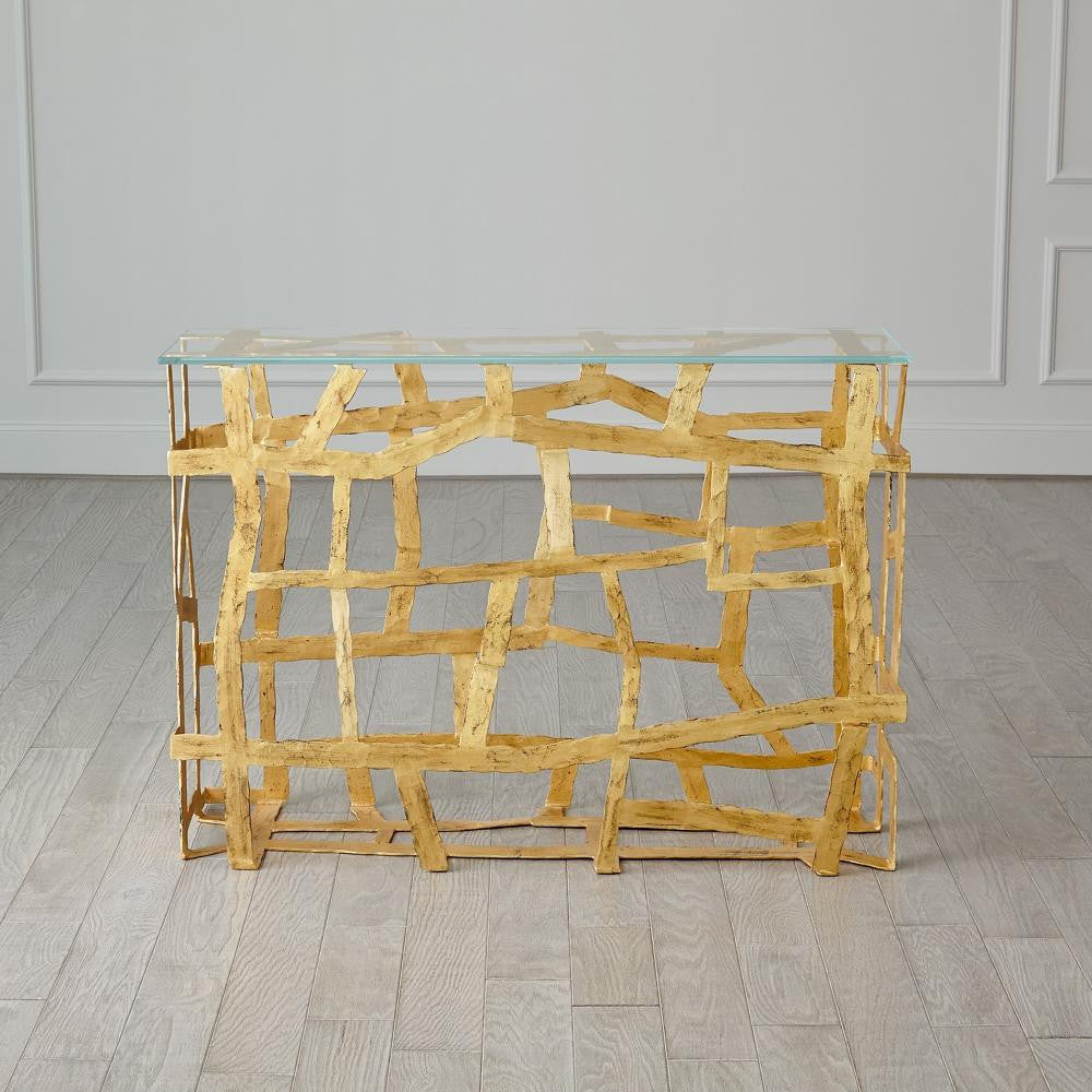 Global Views Fragments Gold Leaf Console