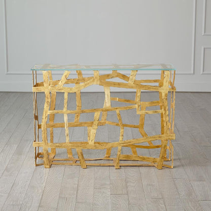 Global Views Fragments Gold Leaf Console