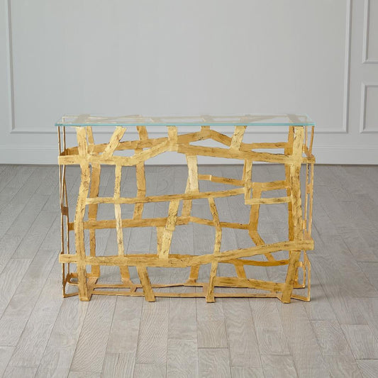 Global Views Fragments Gold Leaf Console