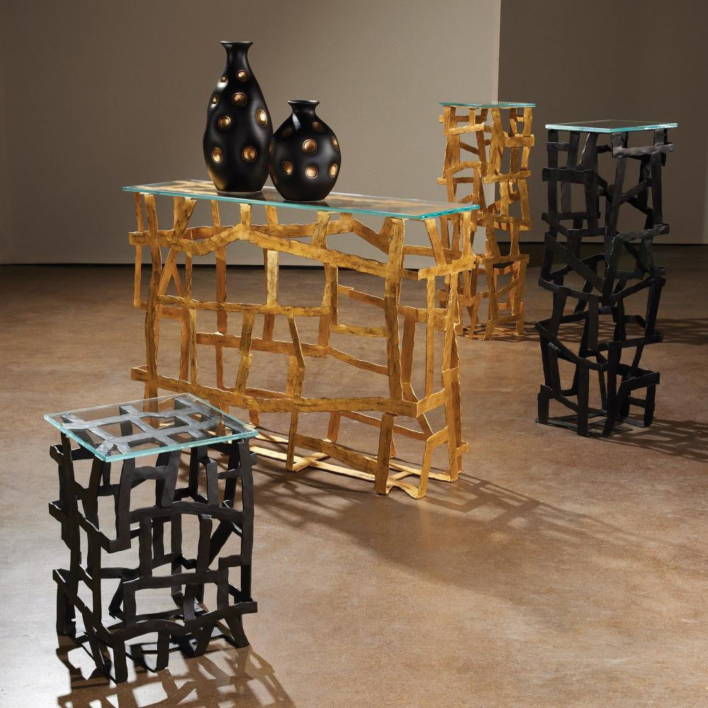 Global Views Fragments Gold Leaf Console