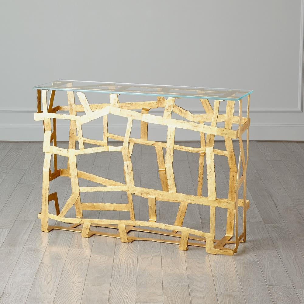Global Views Fragments Gold Leaf Console