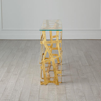 Global Views Fragments Gold Leaf Console