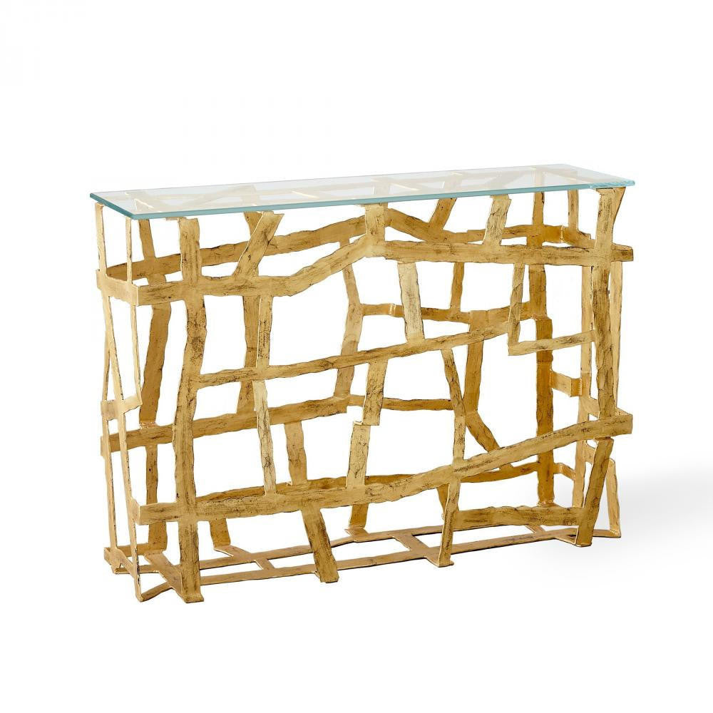 Global Views Fragments Gold Leaf Console