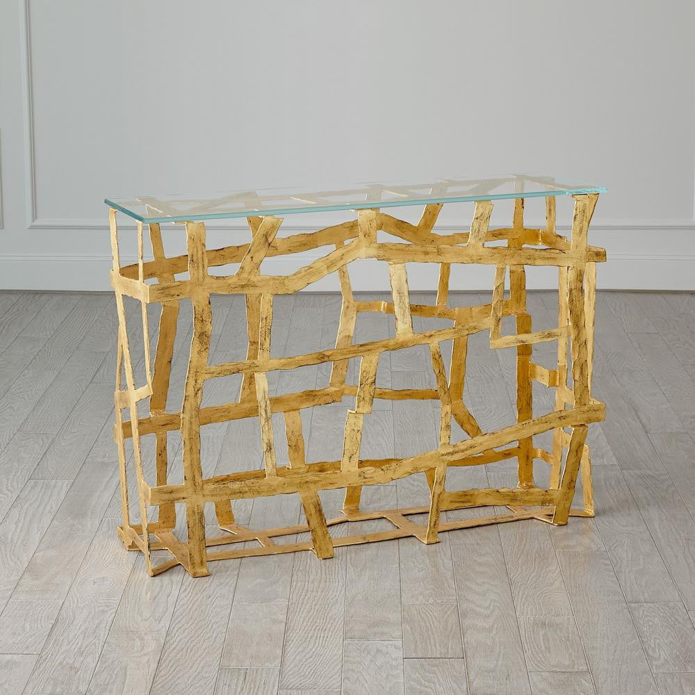 Global Views Fragments Gold Leaf Console