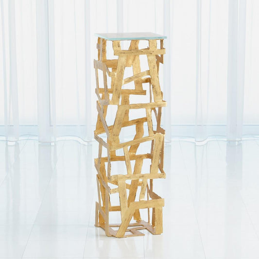 Global Views Fragments Gold Leaf Pedestal