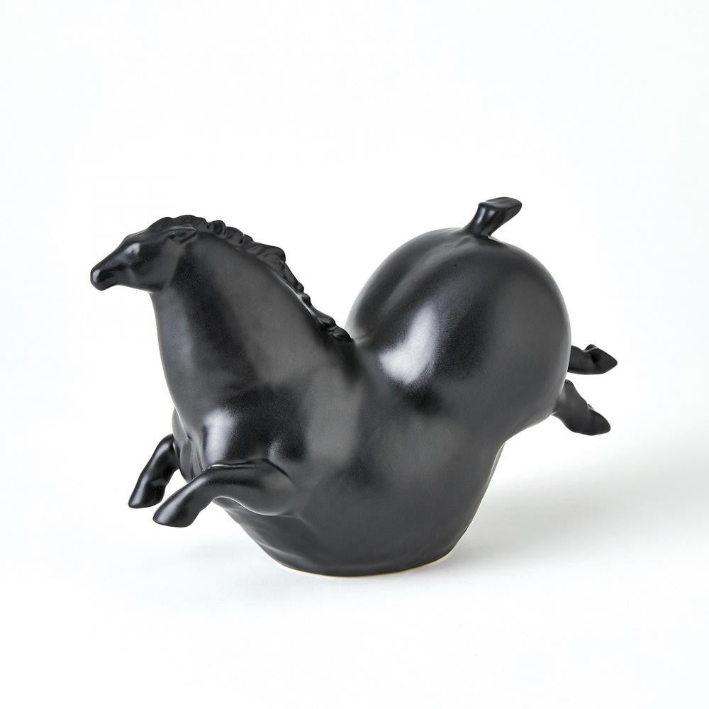 Global Views Friesian Horse Matte Black Sculpture