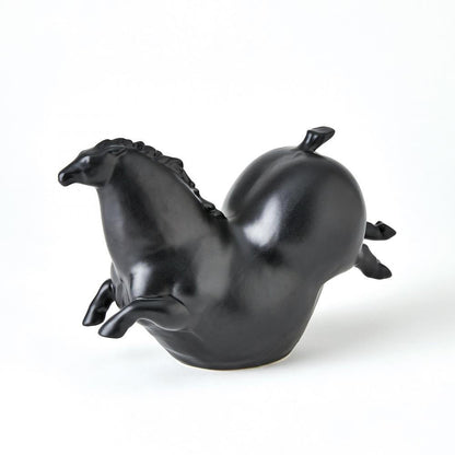 Global Views Friesian Horse Matte Black Sculpture