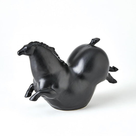Global Views Friesian Horse Matte Black Sculpture