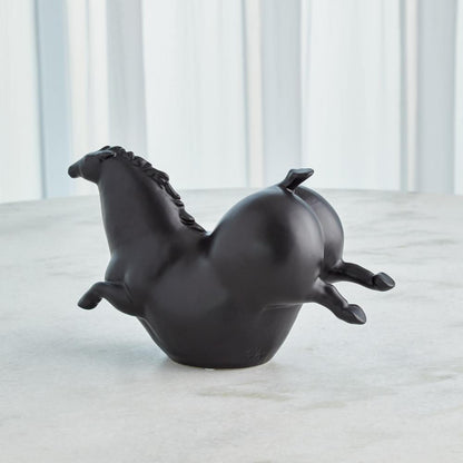 Global Views Friesian Horse Matte Black Sculpture