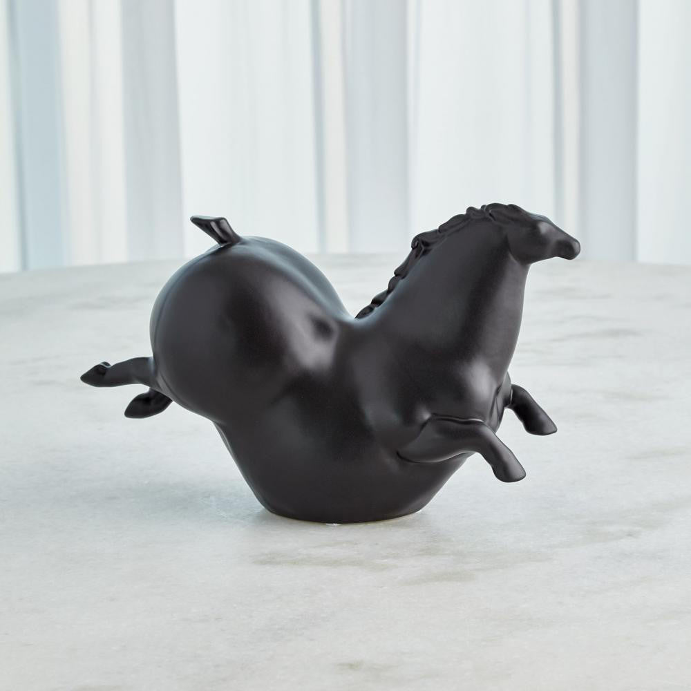 Global Views Friesian Horse Matte Black Sculpture