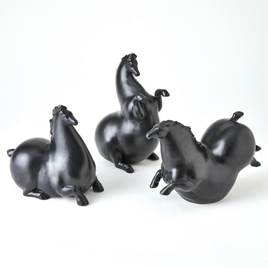 Global Views Friesian Horse Matte Black Sculpture