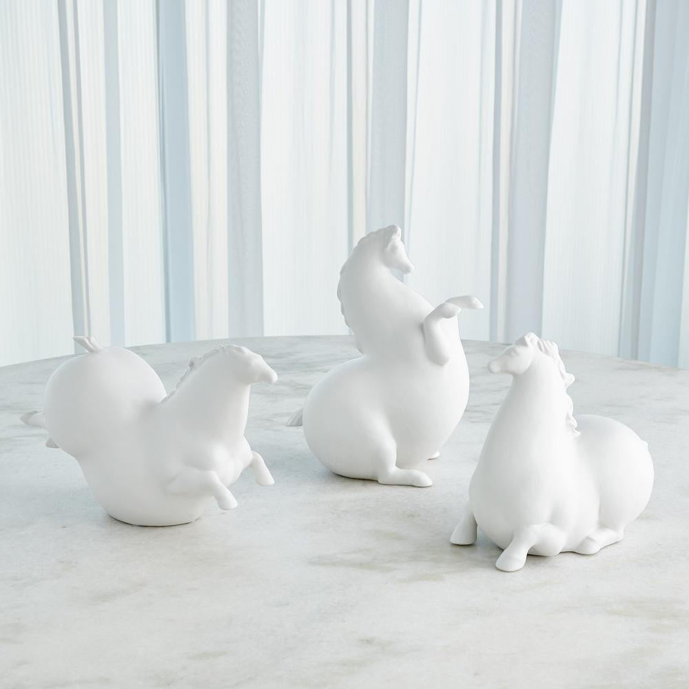 Global Views Friesian Horse Matte White Sculpture