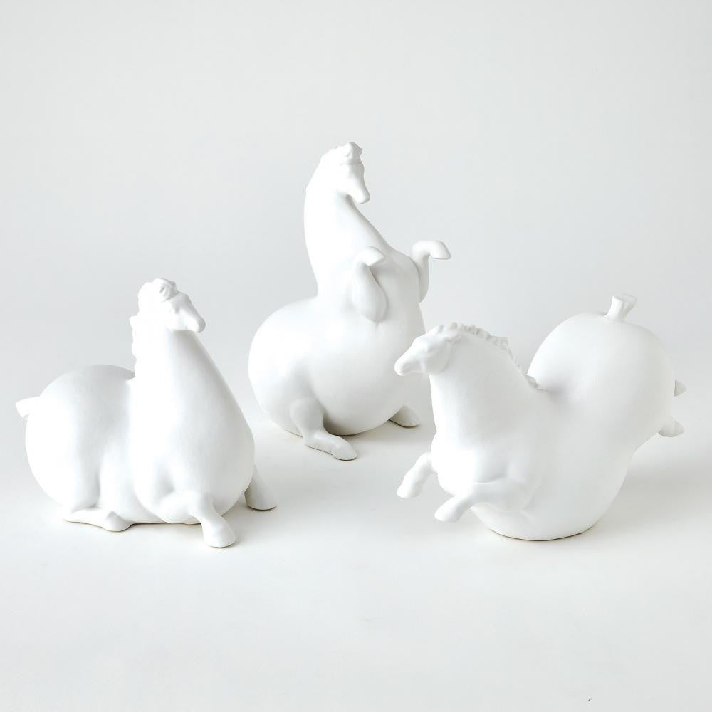 Global Views Friesian Horse Matte White Sculpture