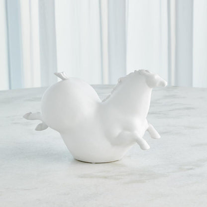 Global Views Friesian Horse Matte White Sculpture