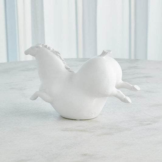 Global Views Friesian Horse Matte White Sculpture