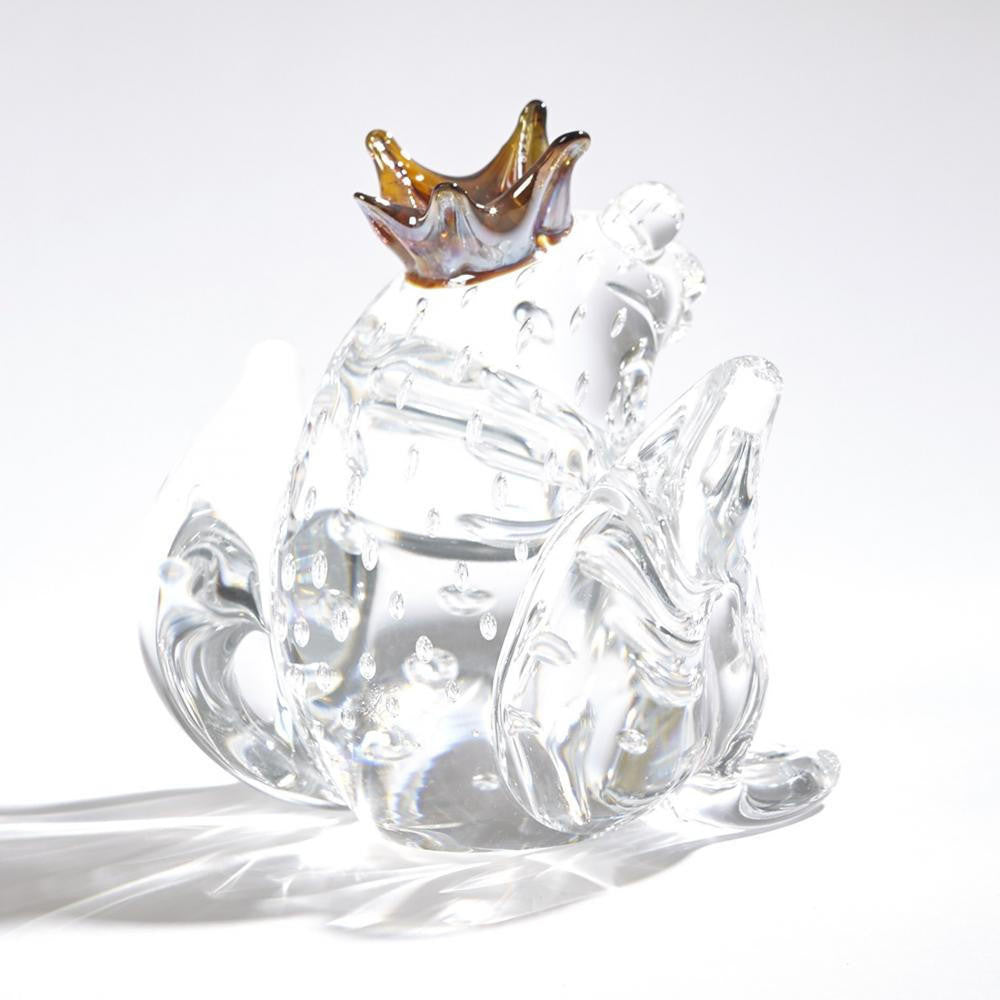 Global Views Frog Prince Clear with Bubbles Sculpture