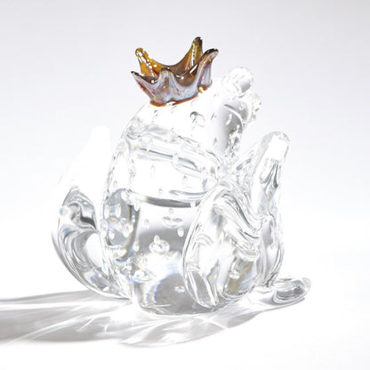 Global Views Frog Prince Clear with Bubbles Sculpture